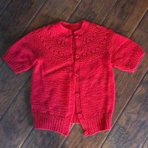 Women's Red Cardigan Sweater